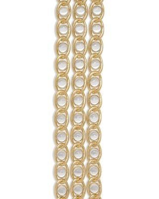 Ramy Brook Glass Chain Jewelry Glass Stone Layered Toggle Bracelet