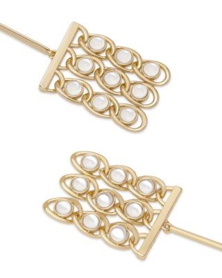 Ramy Brook Glass Chain Jewelry Dominika Glass Stone Chain Drop Earrings