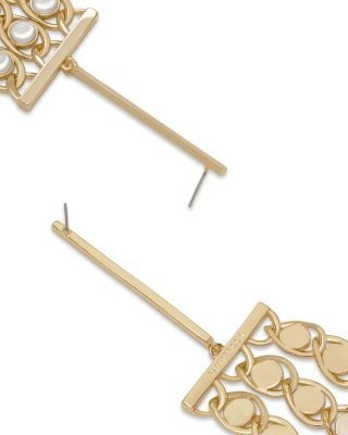Ramy Brook Glass Chain Jewelry Dominika Glass Stone Chain Drop Earrings