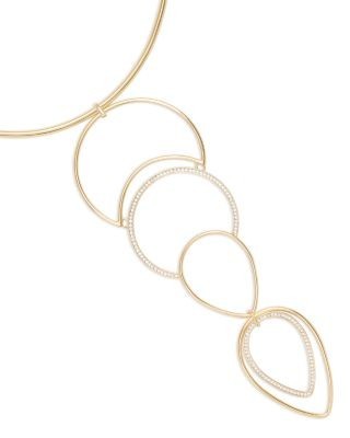 Ramy Brook Rena Pave Pear Shape Structured Statement Necklace, 5