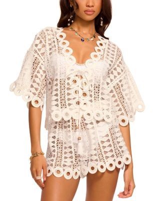 Ramy Brook Dottie Swim Cover-Up Top