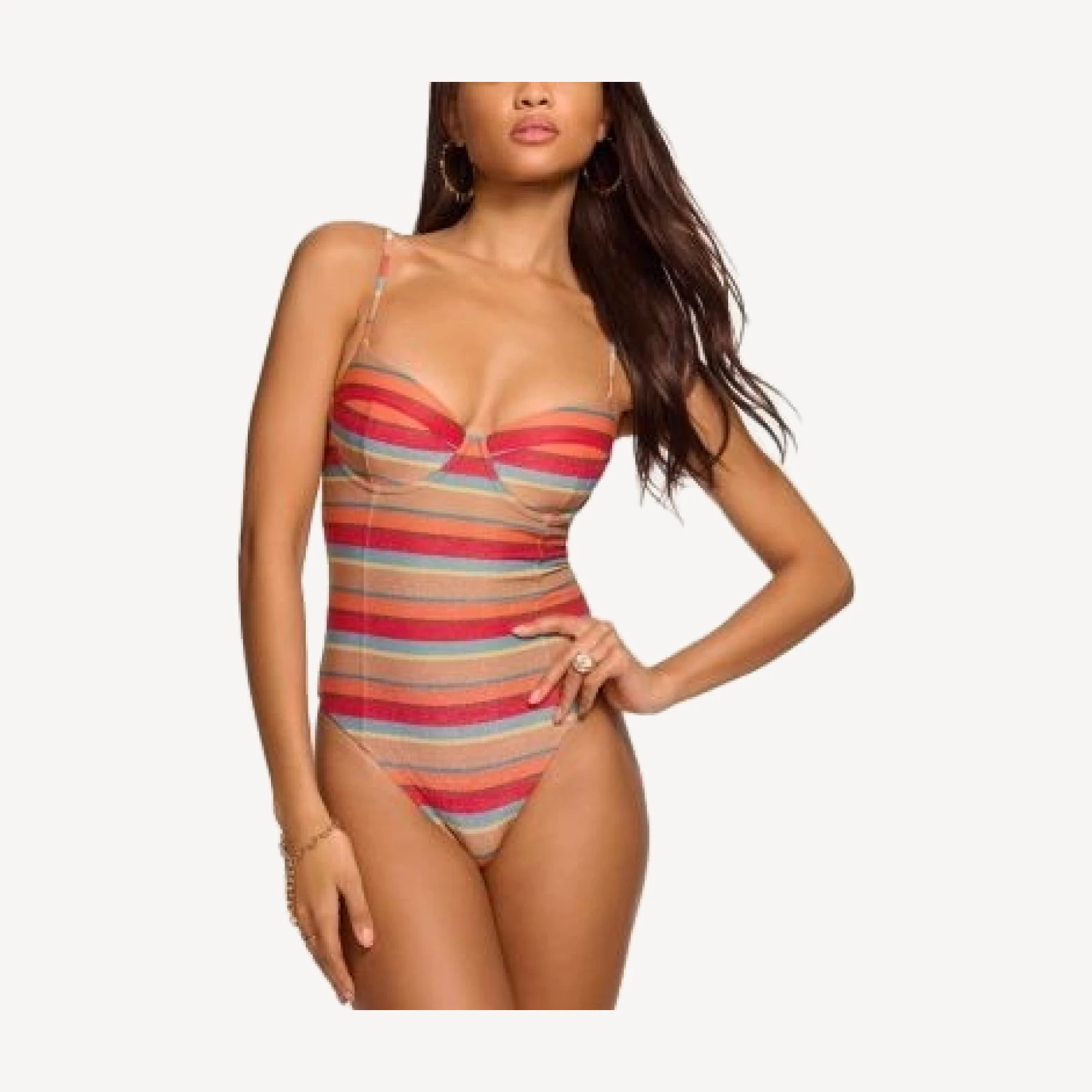 Ramy Brook Jayda Striped One Piece Swimsuit