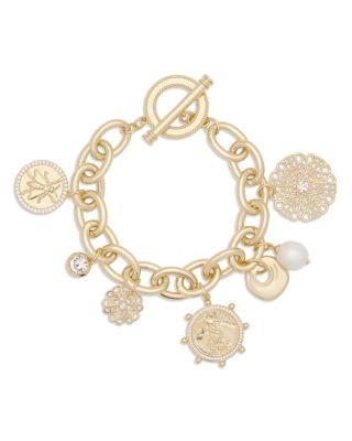 Ramy Brook Selena Crystal & Cultured Freshwater Pearl Charm Bracelet