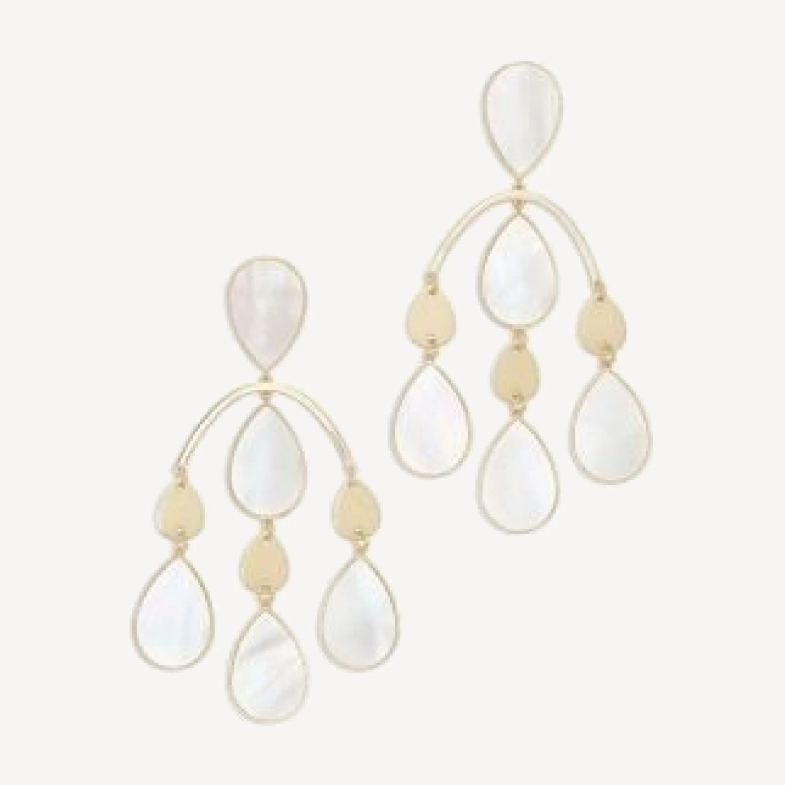 Ramy Brook Karina Mother Of Pearl Pear Shape Statement Earrings