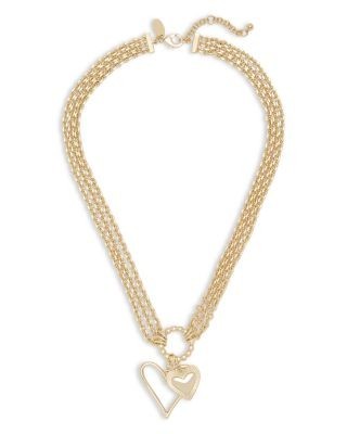 Ramy Brook Lover Double Heart Layered Pendant Necklace, 16.5-18.5