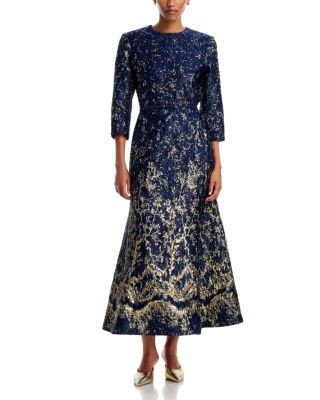 Simkhai Claravelle Metallic Jacquard Gown