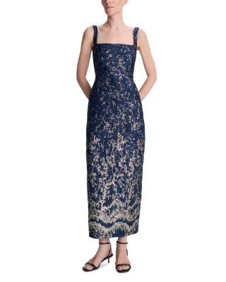 Simkhai Virette Metallic Jacquard Midi Dress