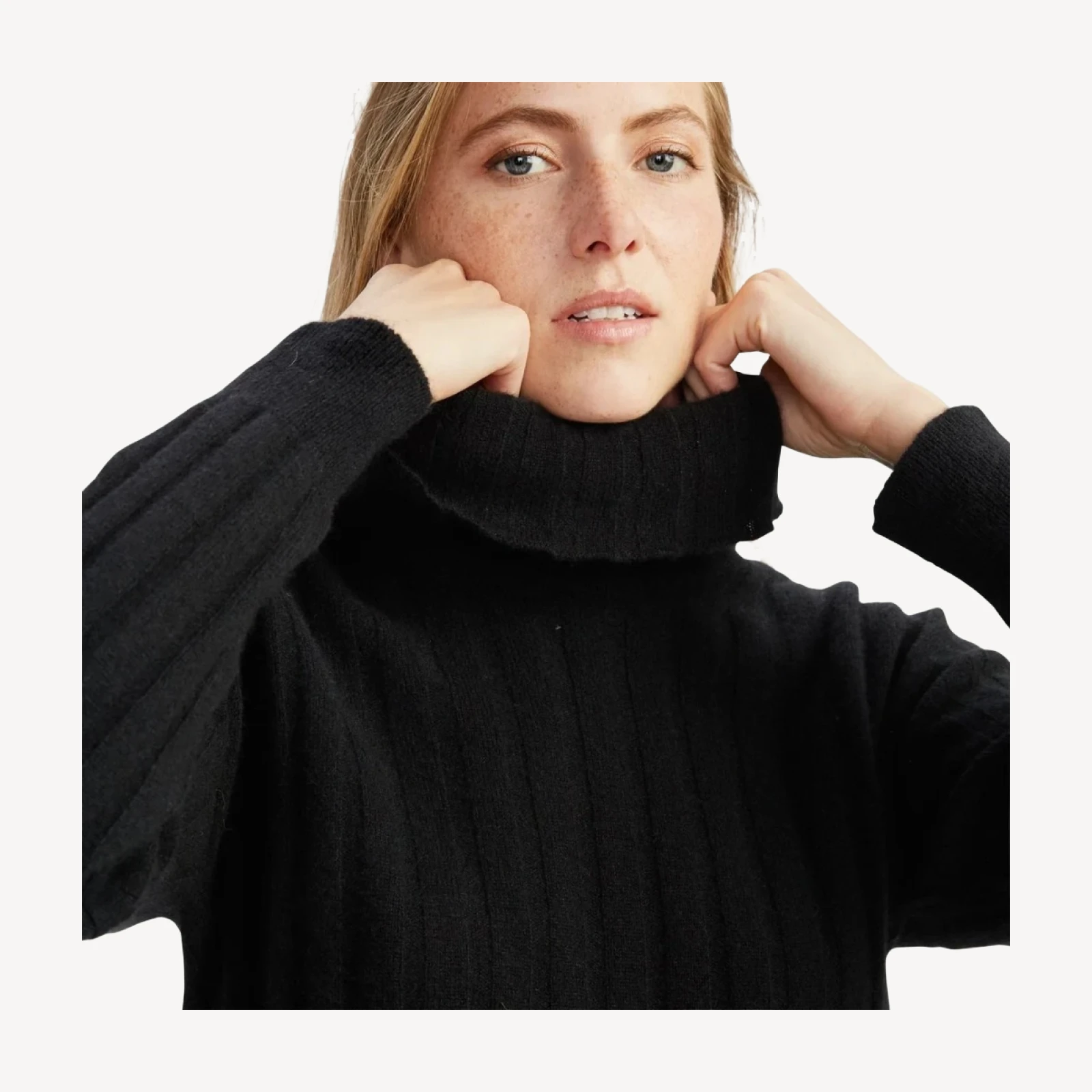 Cashmere Relaxed Ribbed Turtleneck
