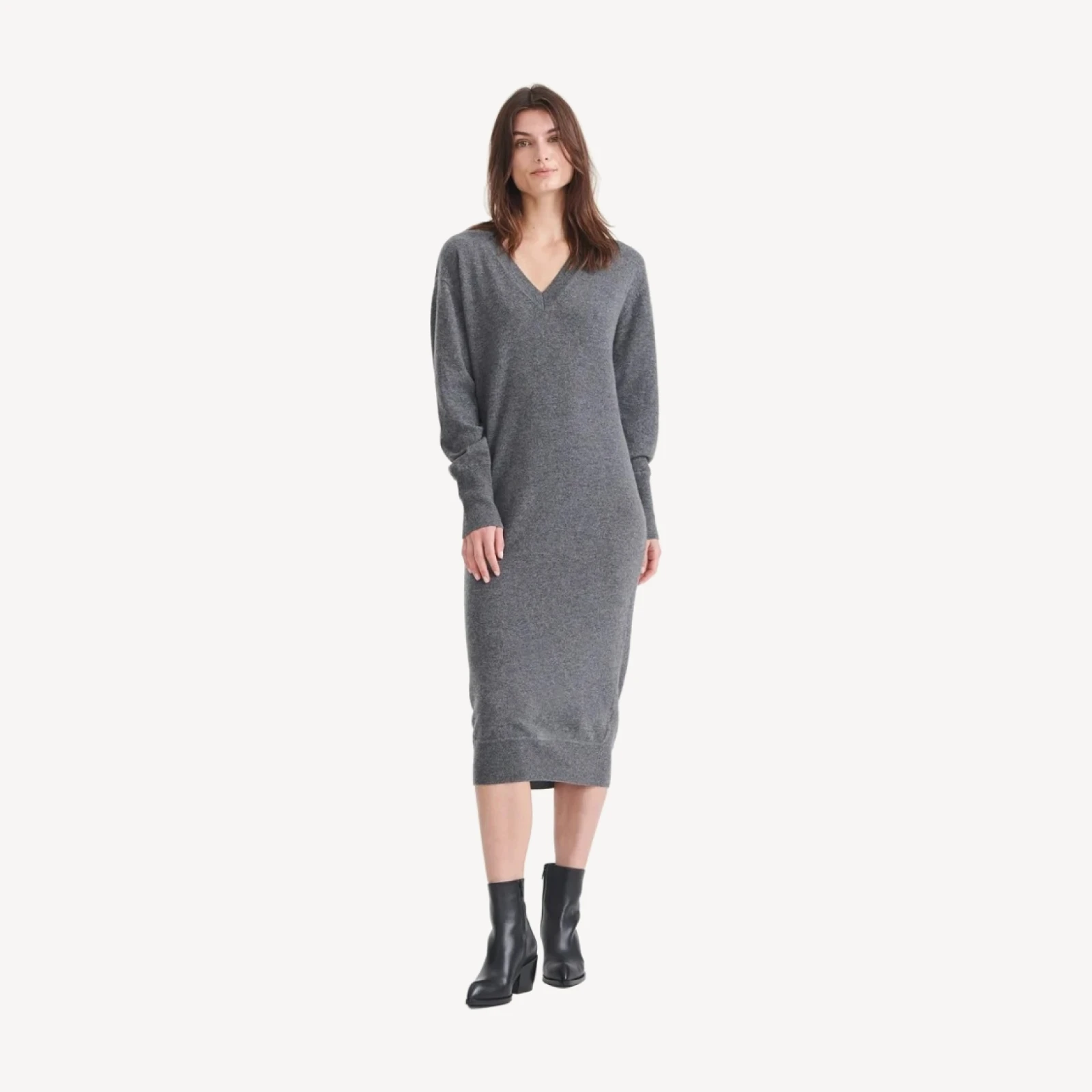 Signature Cashmere V-Neck Dress