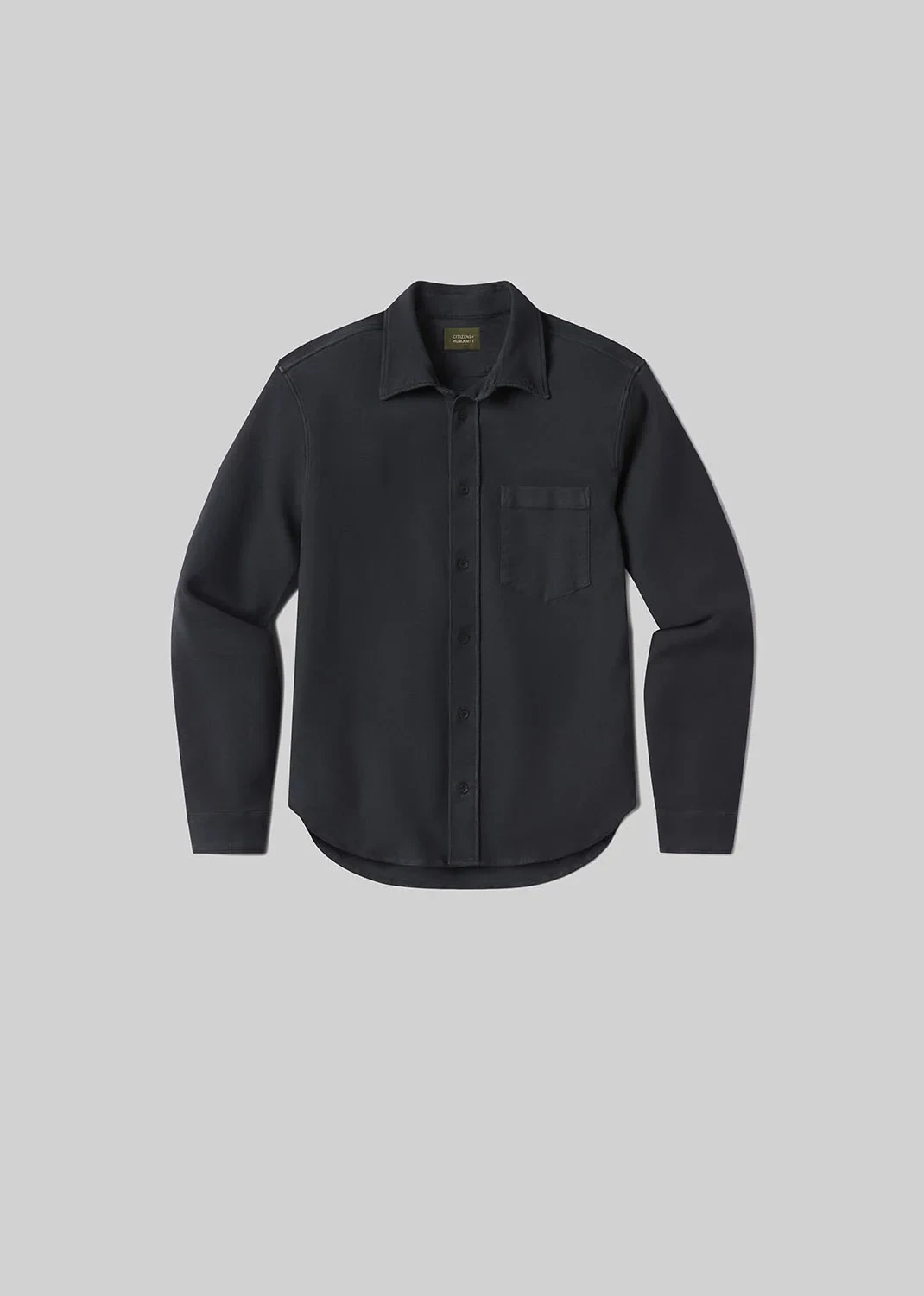 Luca Bucket Dye Shirt French Terry in Washed Black