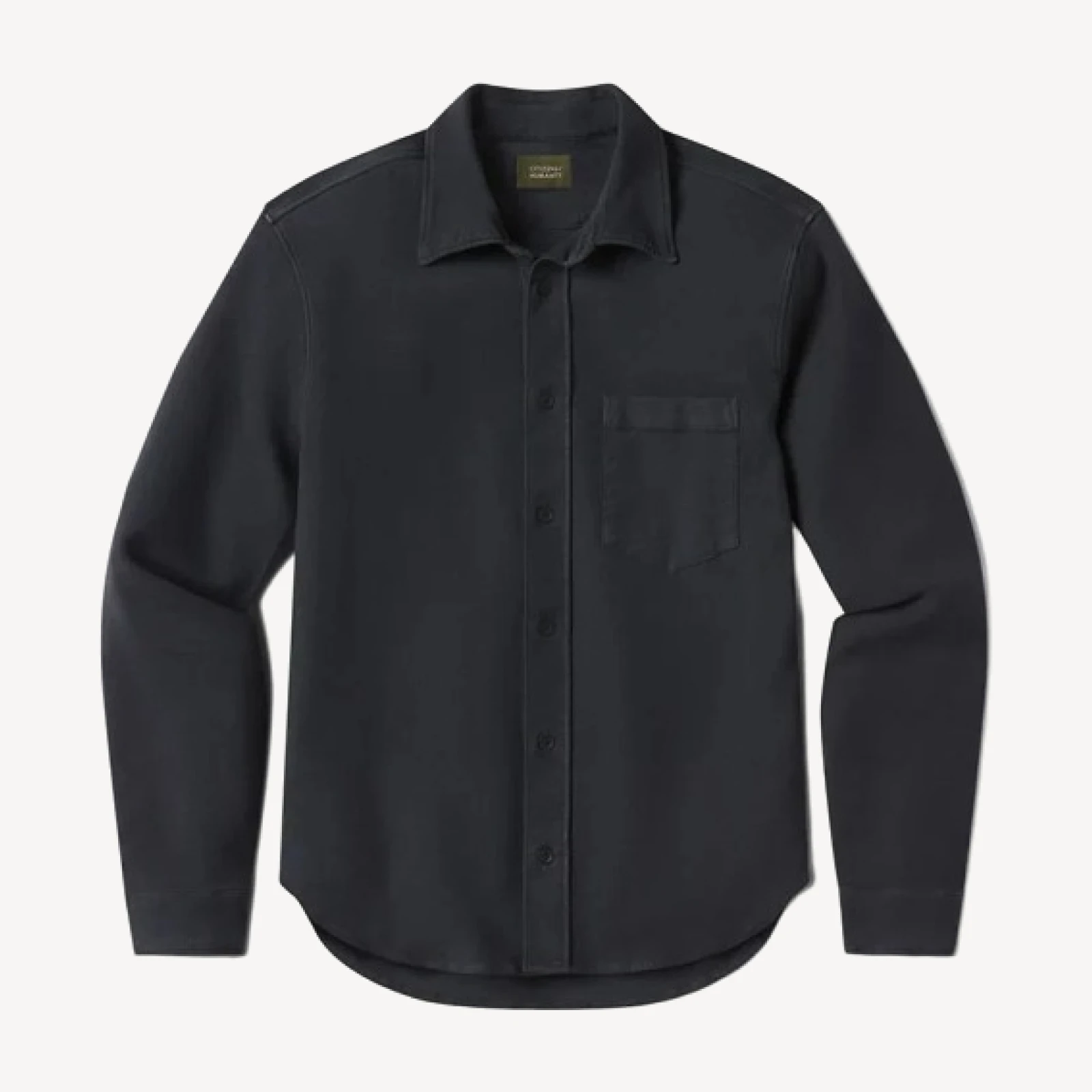 Luca Bucket Dye Shirt French Terry in Washed Black
