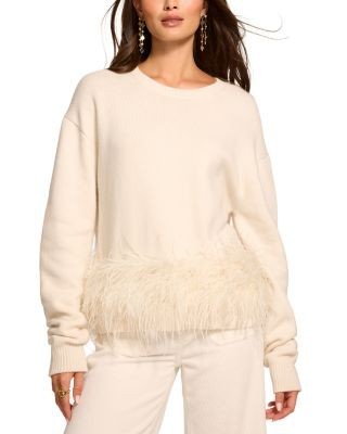 Ramy Brook Lana Feather Trim Sweater