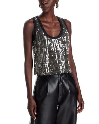 Ramy Brook Lexi Scoop Neck Embellished Top