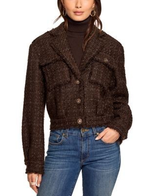 Ramy Brook Wendy Tweed Fringe Jacket