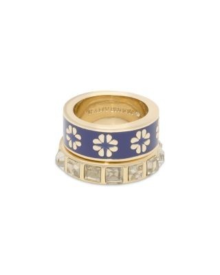 Ramy Brook Aria Enamel & Crystal Ring Set
