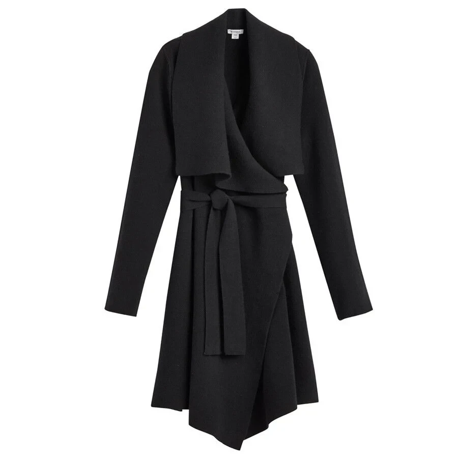 Wool Cashmere Short Wrap Coat