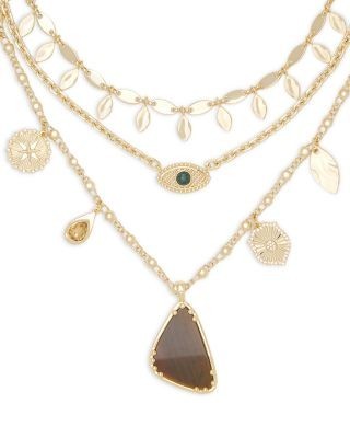 Ramy Brook Cleo Stone Layered Charm Necklace, 20.25-22.25