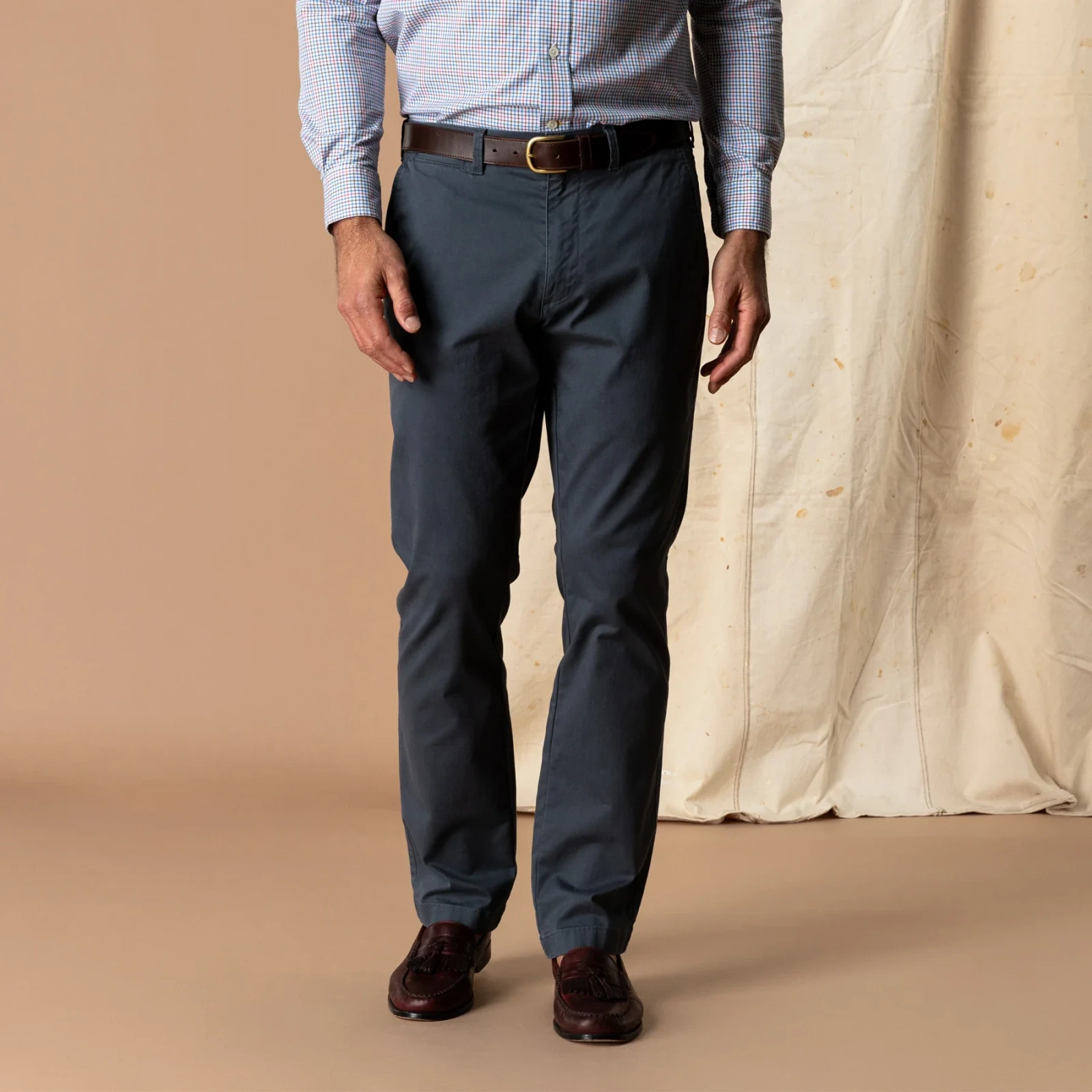 Classic Fit Gold School Chino - Washed Navy