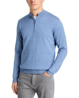 Peter Millar Canton Stripe Quarter Zip Sweater