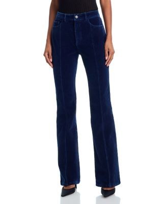 Cinq a Sept Shailen High Rise Velvet Denim Jeans in Annecy