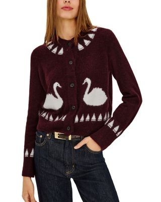 Rails Millie Swan Print Cardigan Sweater