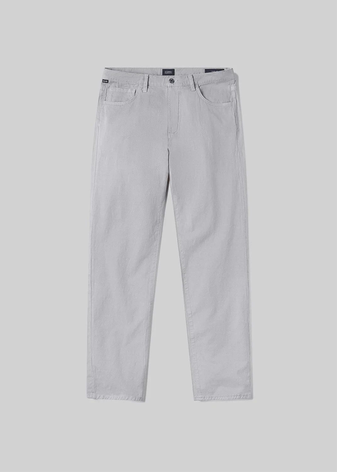 Elijah Relaxed Straight Comfort Stretch Linen in Hematite
