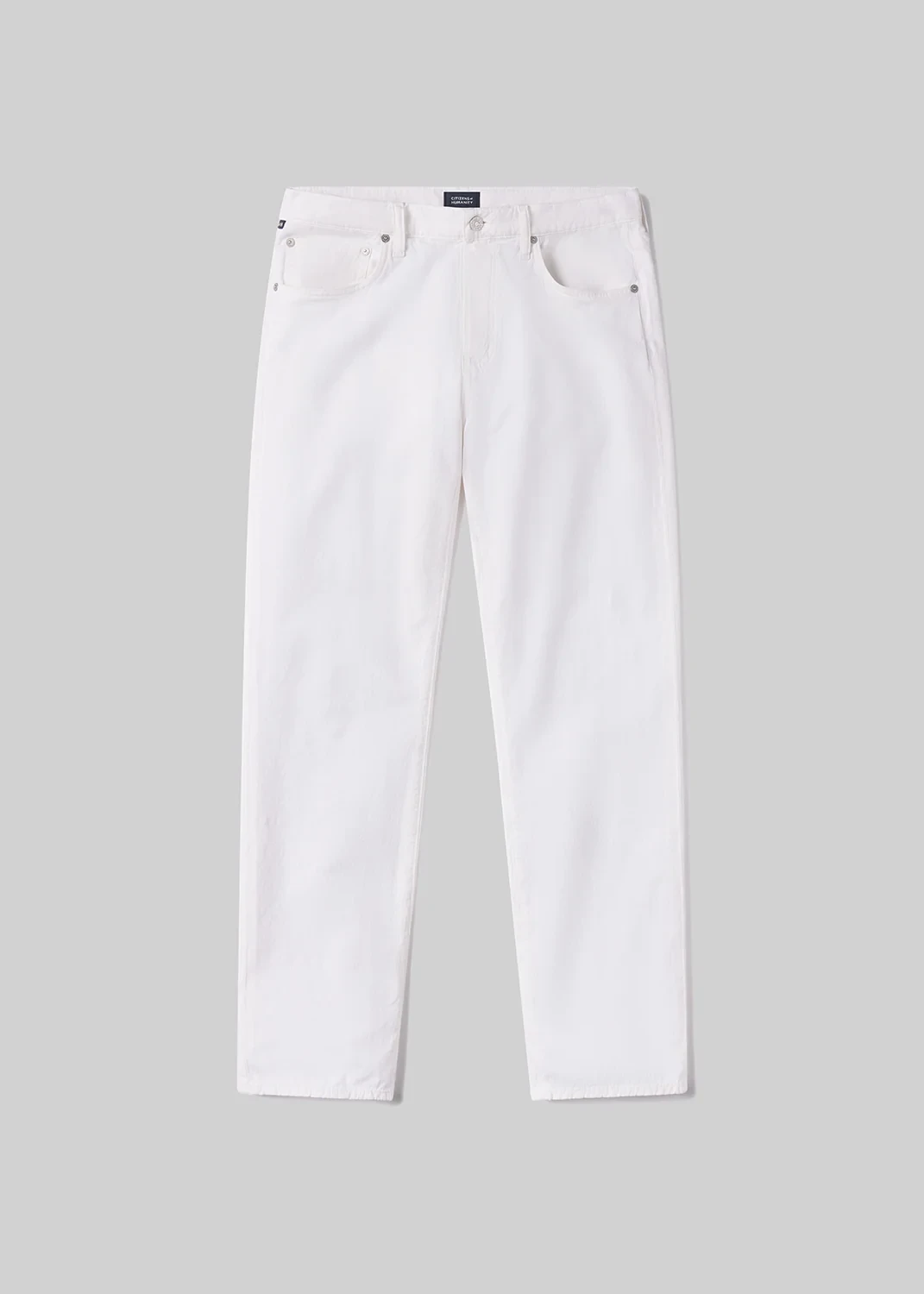 Elijah Straight Comfort Stretch Linen in White