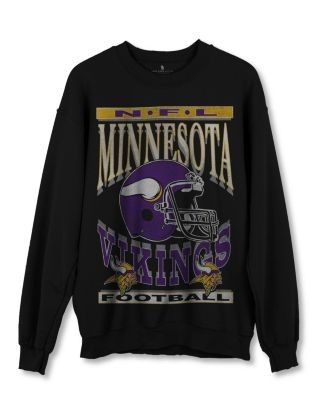 Junk Food Clothing Nfl Unisex Minnesota Viking Helmet Flea Market Crew Fleece