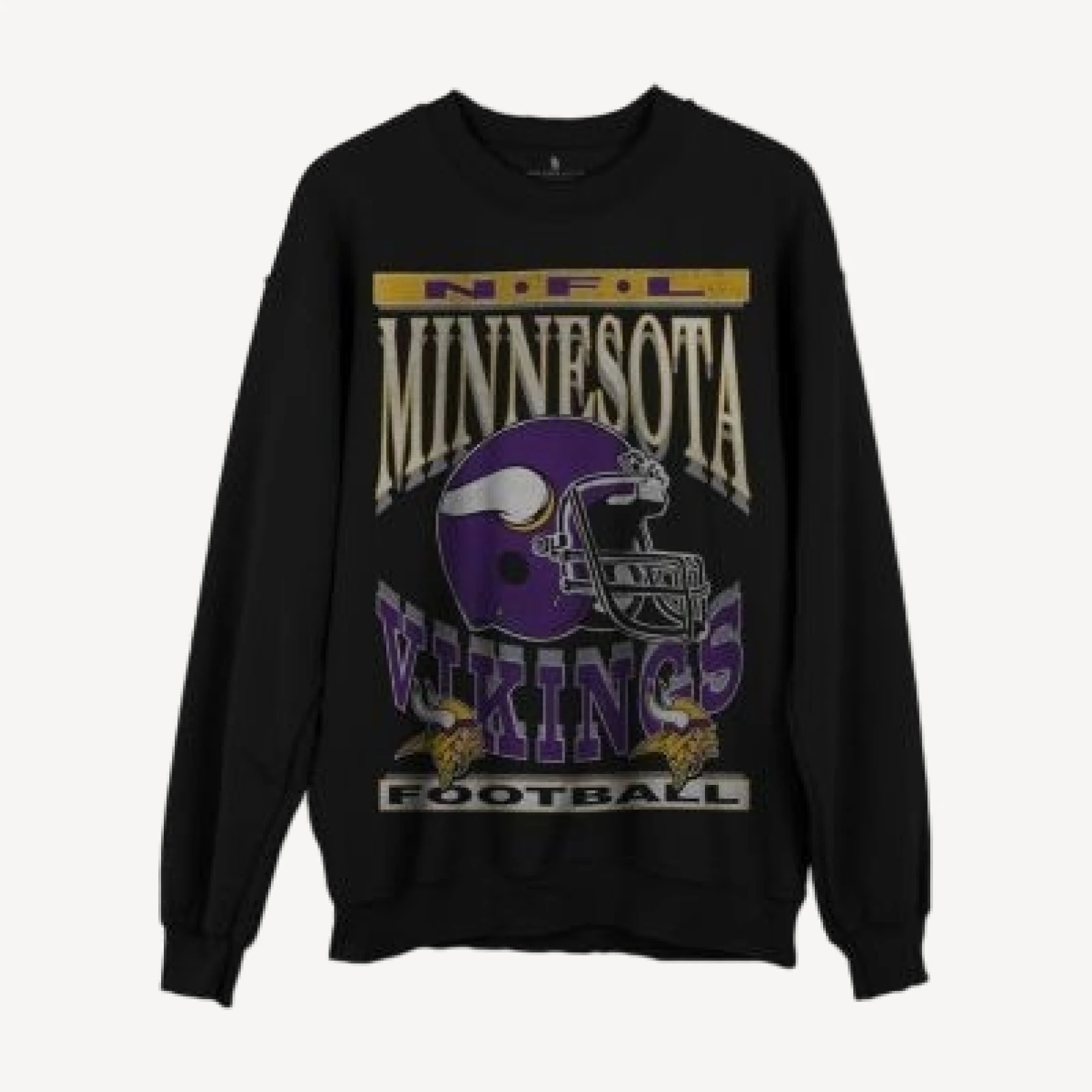 Junk Food Clothing Nfl Unisex Minnesota Viking Helmet Flea Market Crew Fleece