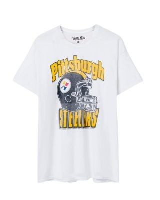Junk Food Clothing Unisex Nfl Pittsburgh Steelers Throwback Helmet Flea Market Tee