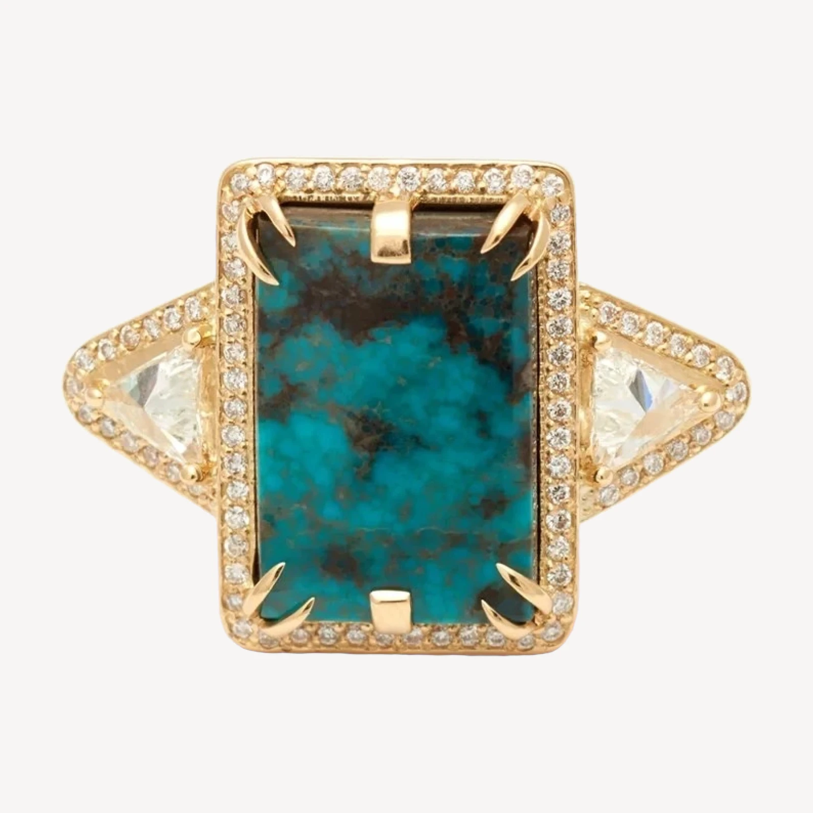 Anna Sheffield x Hayward Bea Halo Ring - 18K Yellow Gold & White Diamonds