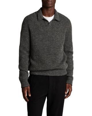 Vince Thermal Open Collar Polo Sweater