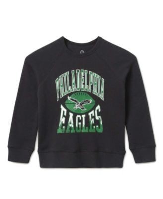 Junk Food Clothing Unisex Nfl Philadelphia Eagles Hot Route Raglan Fleece - Little Kid, Big Kid