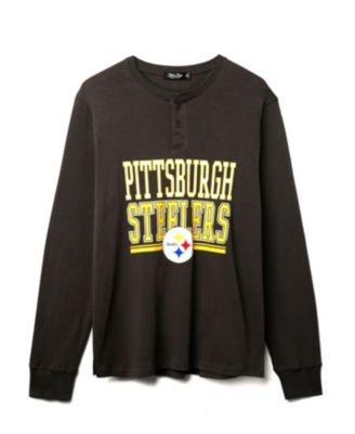 Junk Food Clothing Unisex Nfl Pittsburgh Steelers Long Sleeve Henley Tee