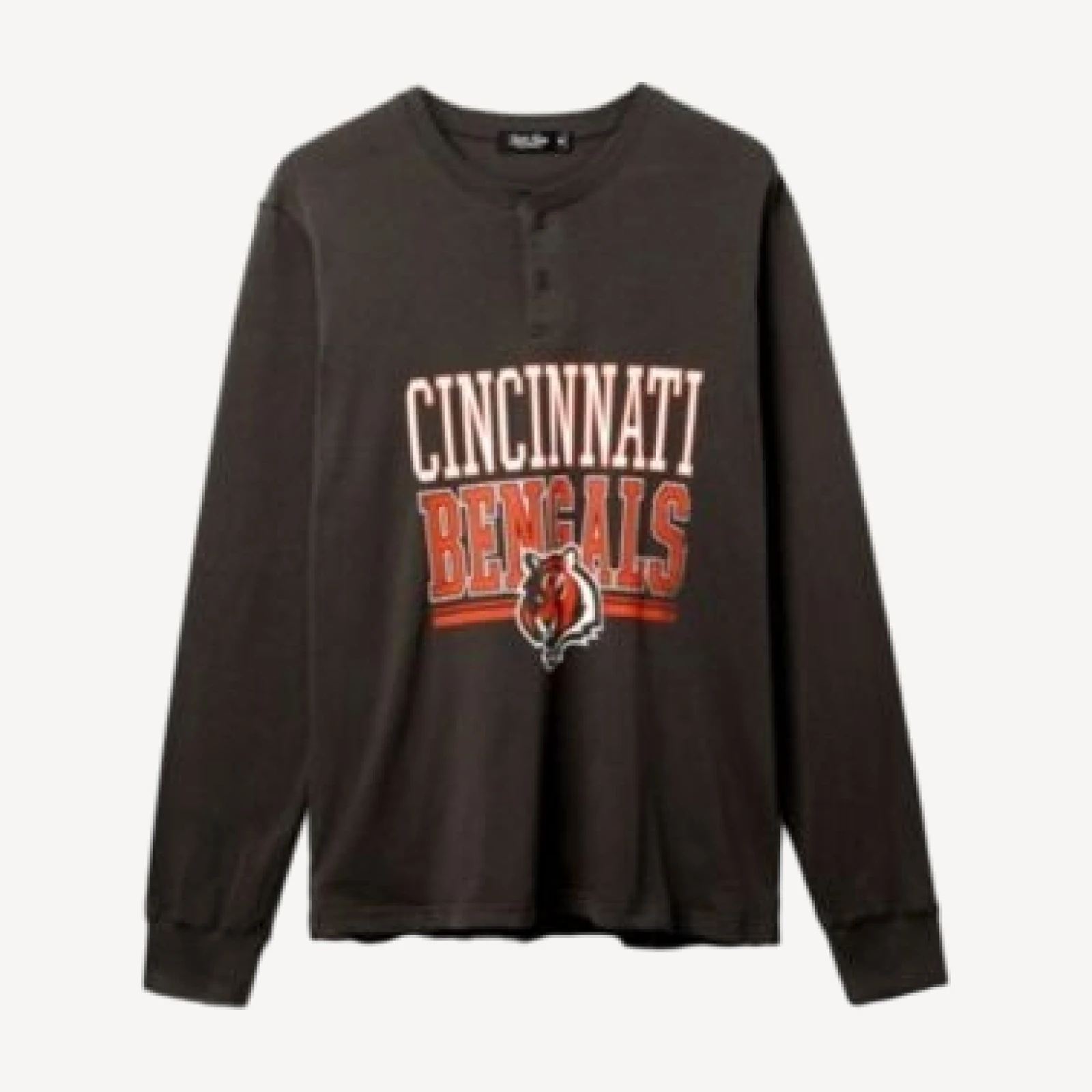 Junk Food Clothing Unisex Nfl Cincinnati Bengals Long Sleeve Henley