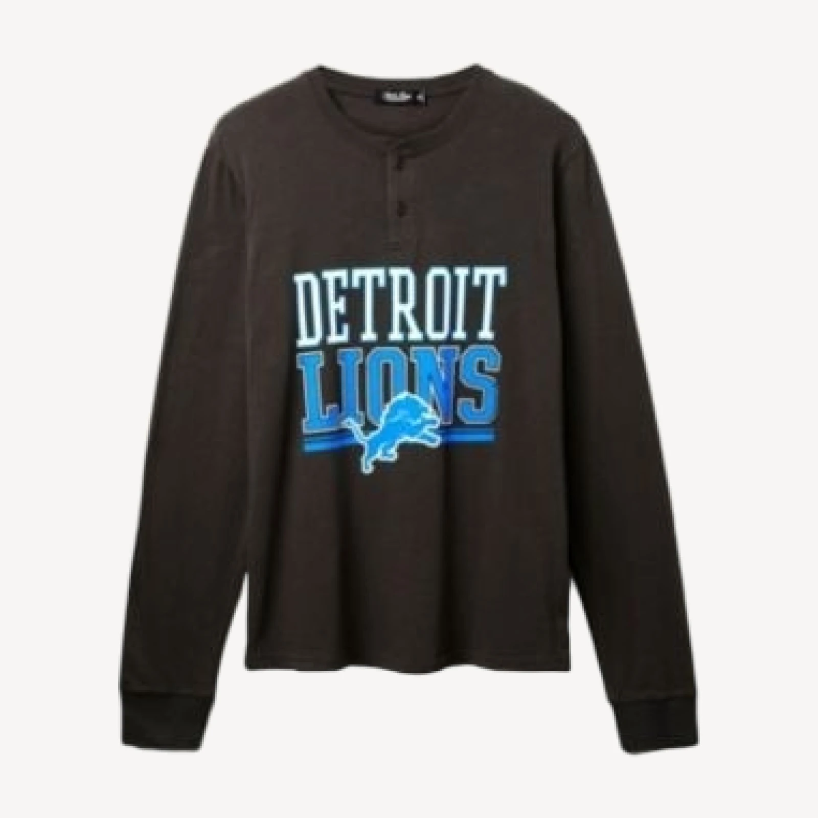 Junk Food Clothing Unisex Nfl Detroit Lions Long Sleeve Henley