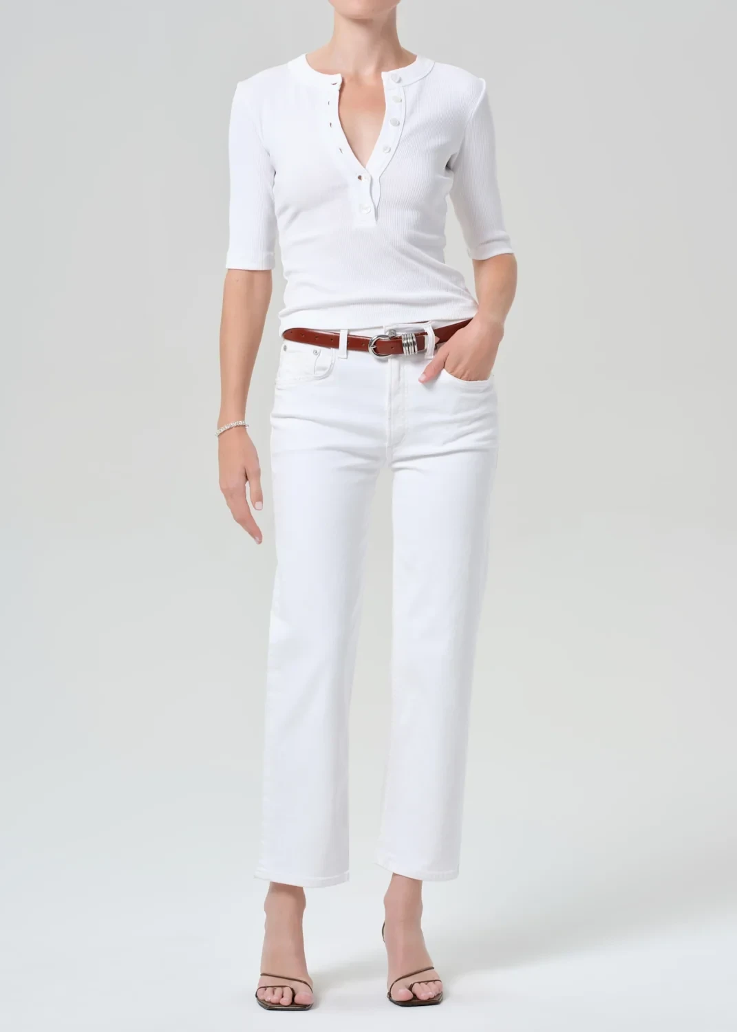 Palma Straight Clean Hem in Soft White