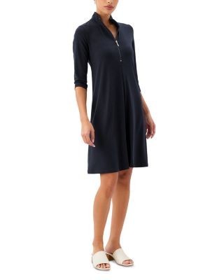 Karen Kane Quarter Zip Mock Neck Dress