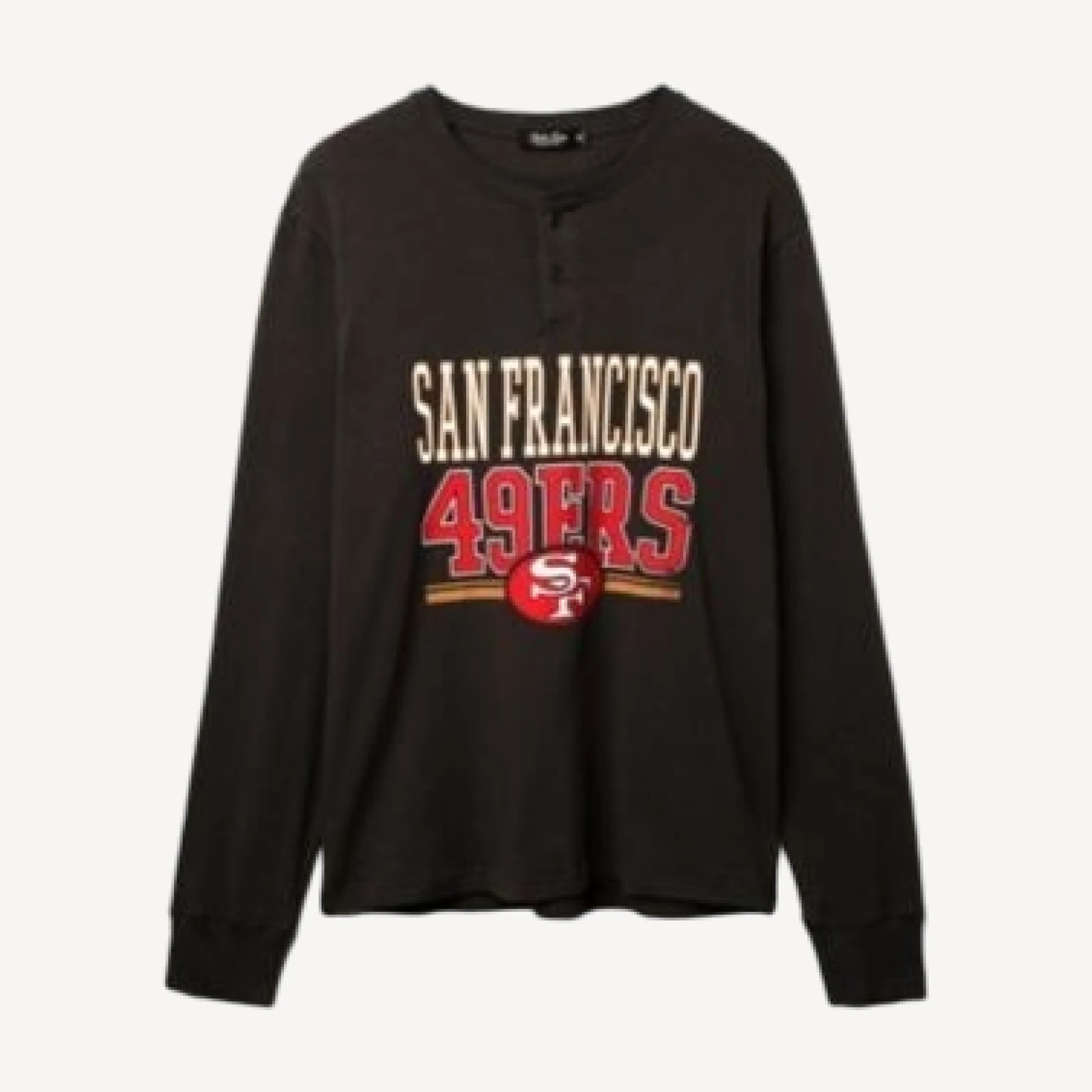 Junk Food Clothing Unisex Nfl San Francisco 49ers Long Sleeve Henley