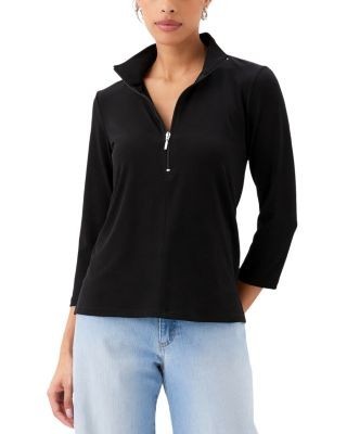 Karen Kane Quarter Zip Mock Neck Top