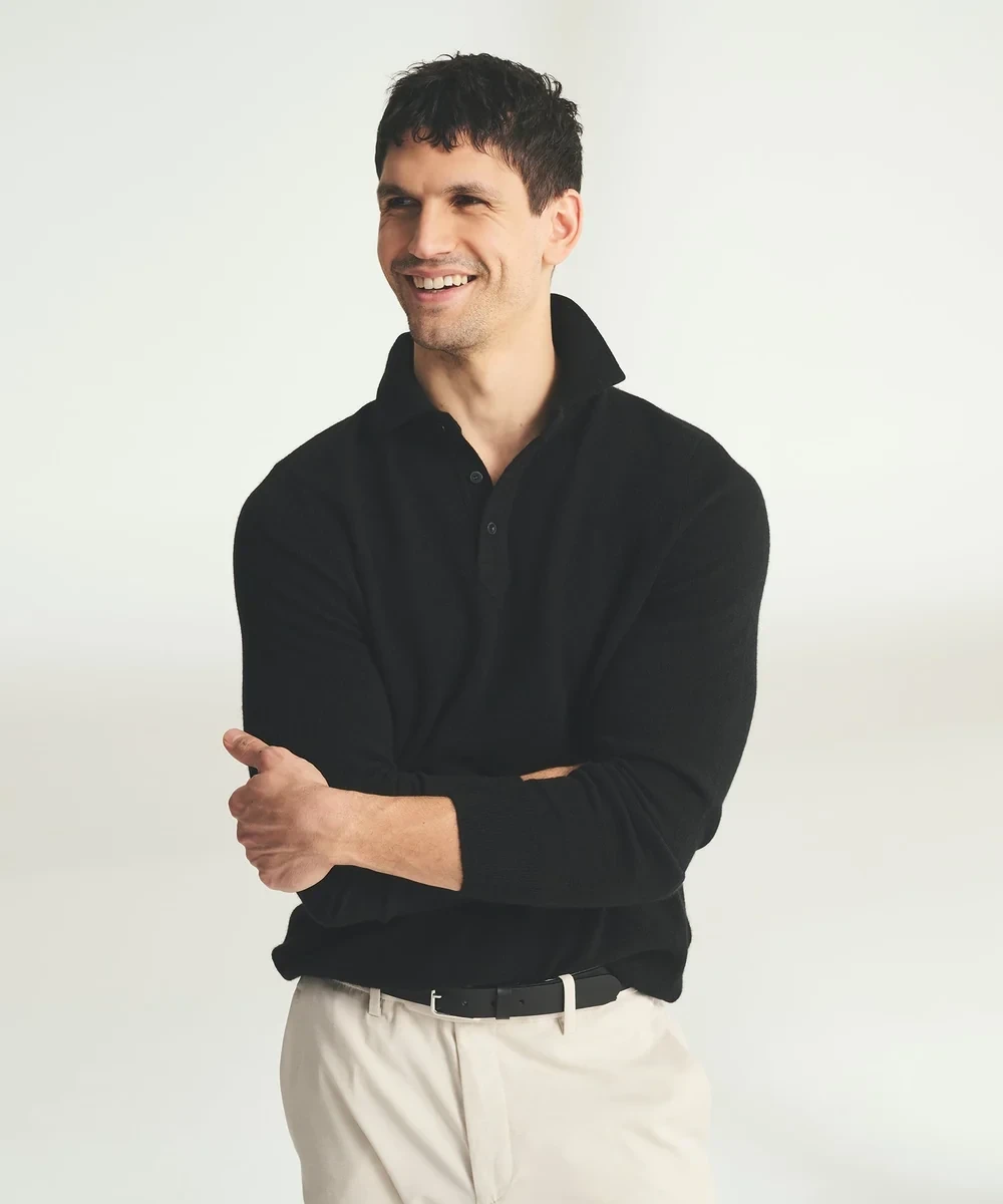 Signature Cashmere Long Sleeve Polo