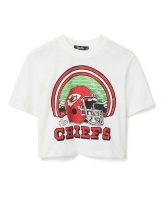 Junk Food Clothing Women's Nfl Kansas City Chiefs Game Time Mock Neck Crop Tee
