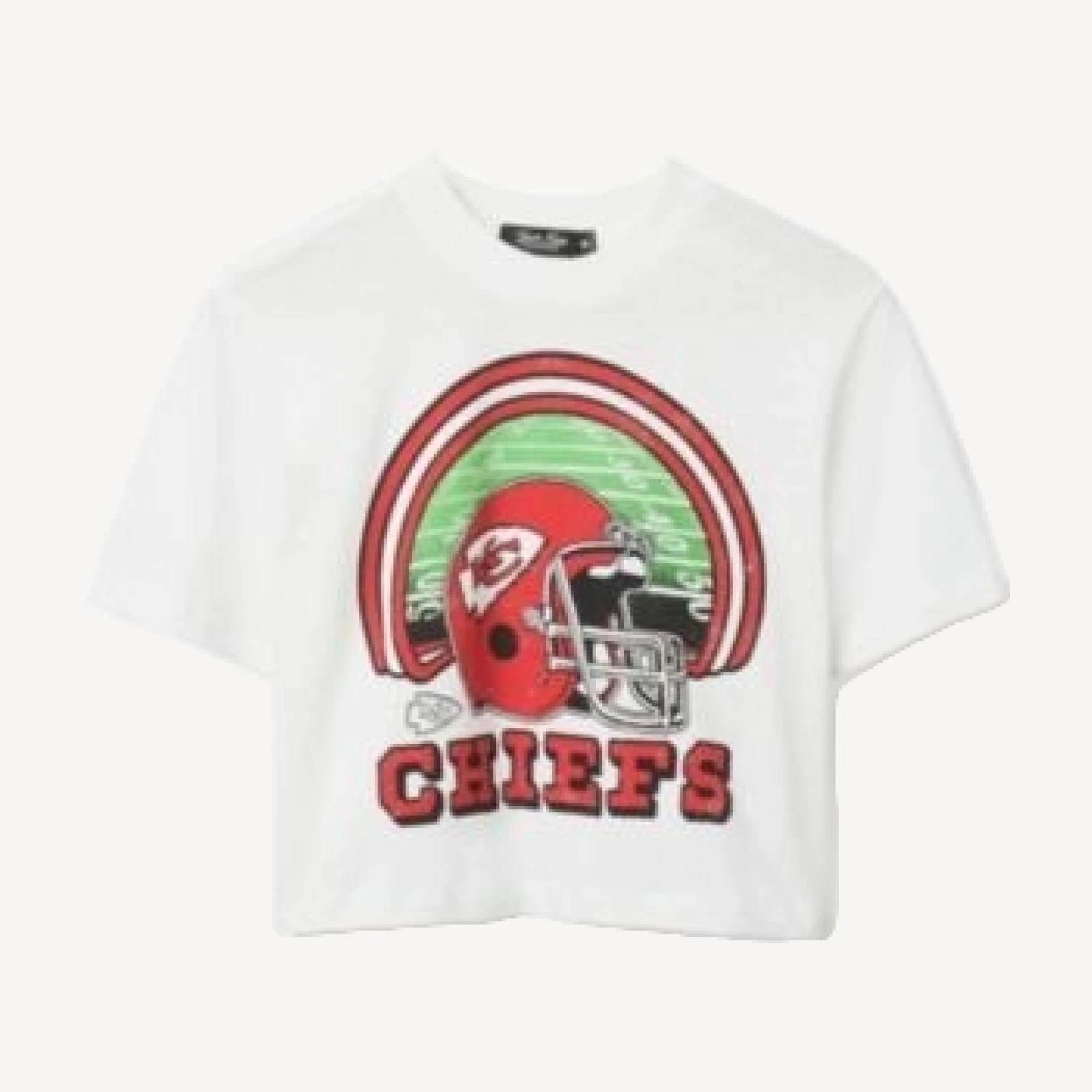 Junk Food Clothing Women's Nfl Kansas City Chiefs Game Time Mock Neck Crop Tee