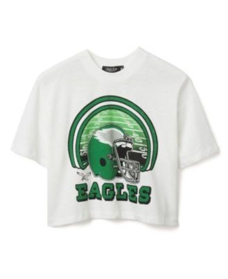 Junk Food Clothing Women's Nfl Philadelphia Eagles Game Time Mock Neck Crop Tee