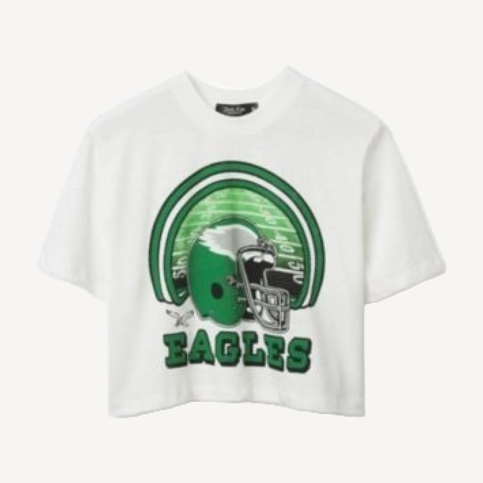 Junk Food Clothing Women's Nfl Philadelphia Eagles Game Time Mock Neck Crop Tee