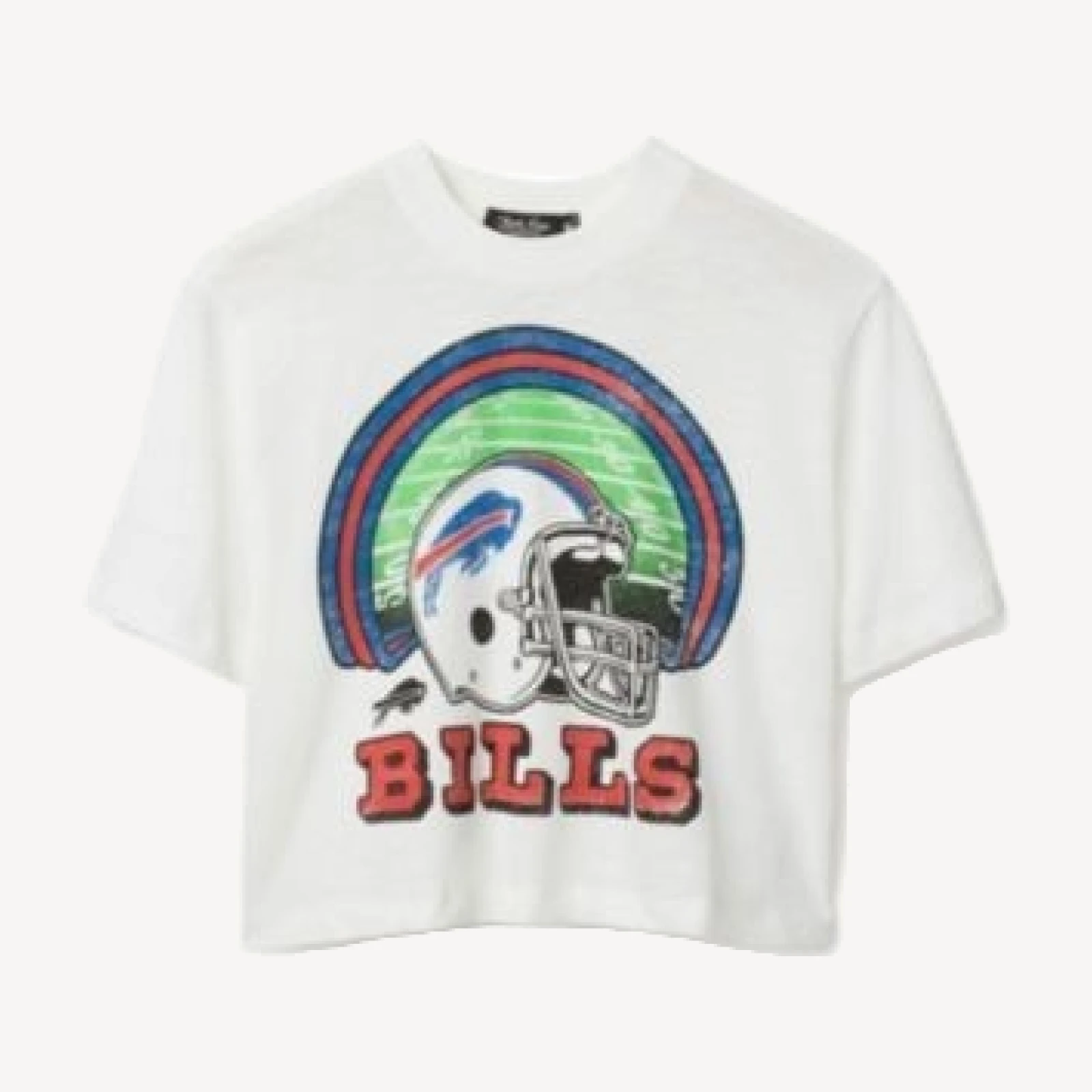 Junk Food Clothing Women's Nfl Buffalo Bills Game Time Mock Neck Crop Tee