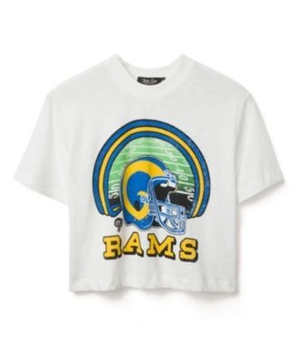 Junk Food Clothing Women's Nfl Los Angeles Rams Game Time Mock Neck Crop Tee