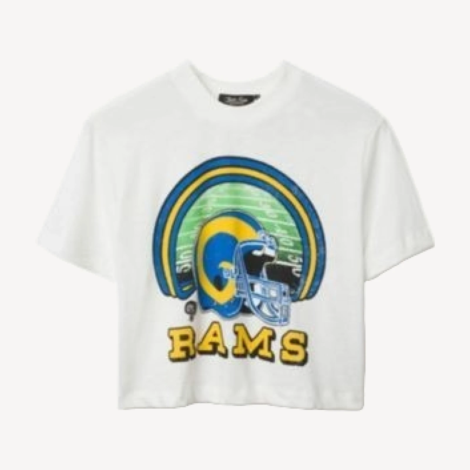 Junk Food Clothing Women's Nfl Los Angeles Rams Game Time Mock Neck Crop Tee