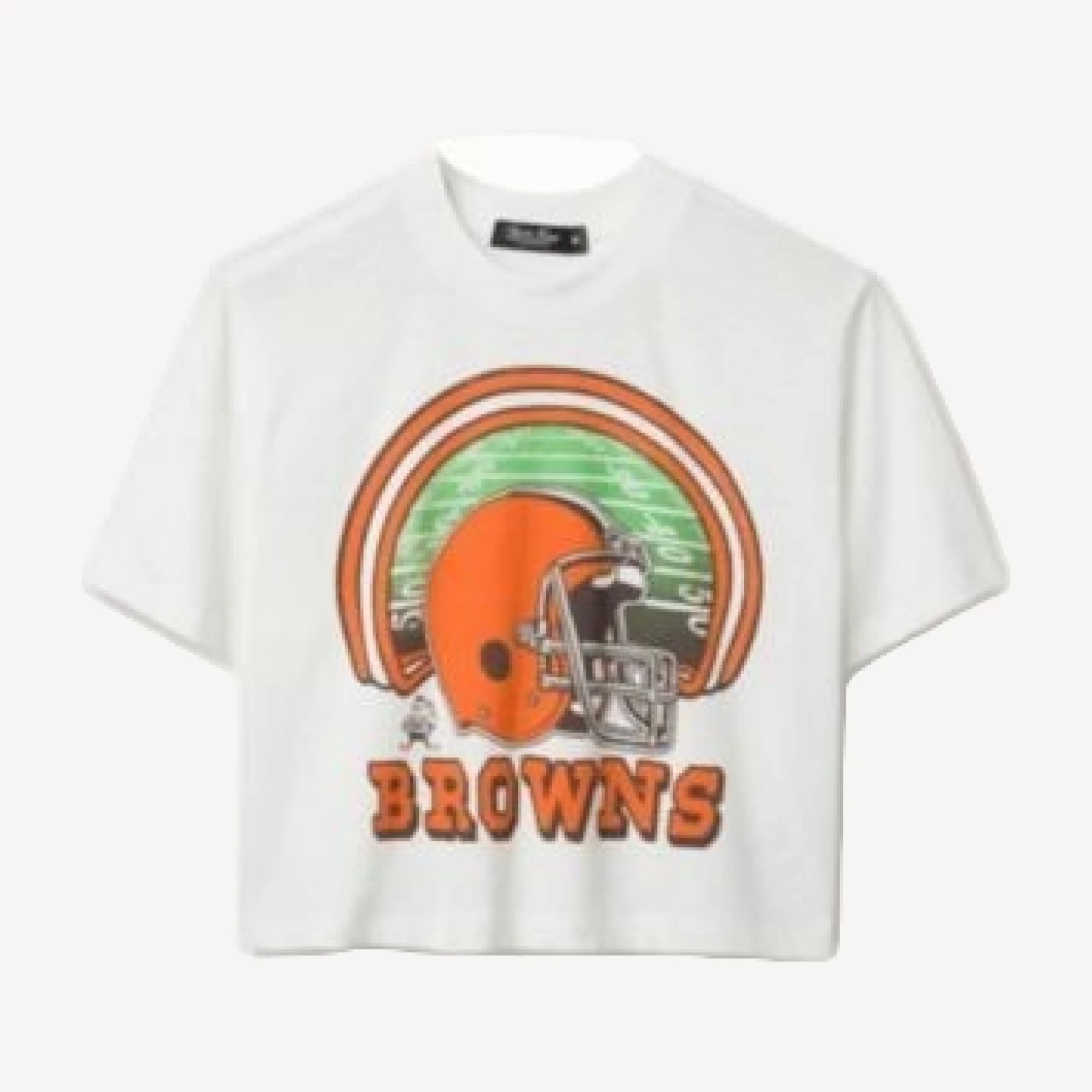 Junk Food Clothing Women's Nfl Cleveland Browns Game Time Mock Neck Crop Tee