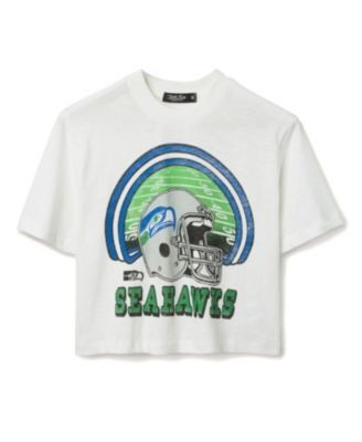 Junk Food Clothing Women's Nfl Seattle Seahawks Game Time Mock Neck Crop Tee